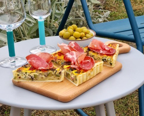 Tarte aux courgettes et à la coppa