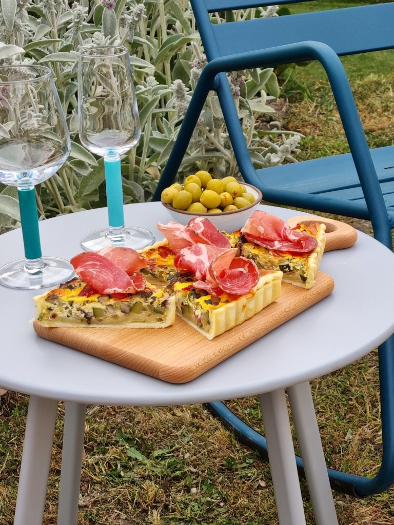 tarte aux courgettes avec de la coppa