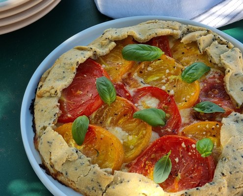 Tarte rustique tomates fromage de brebis