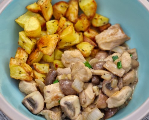 Poulet et champignons à la crème