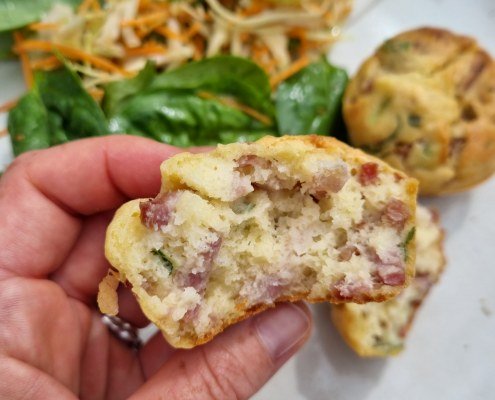 muffins bacon basilic
