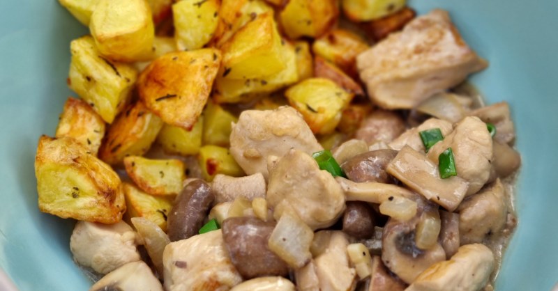 Poulet et champignons à la crème