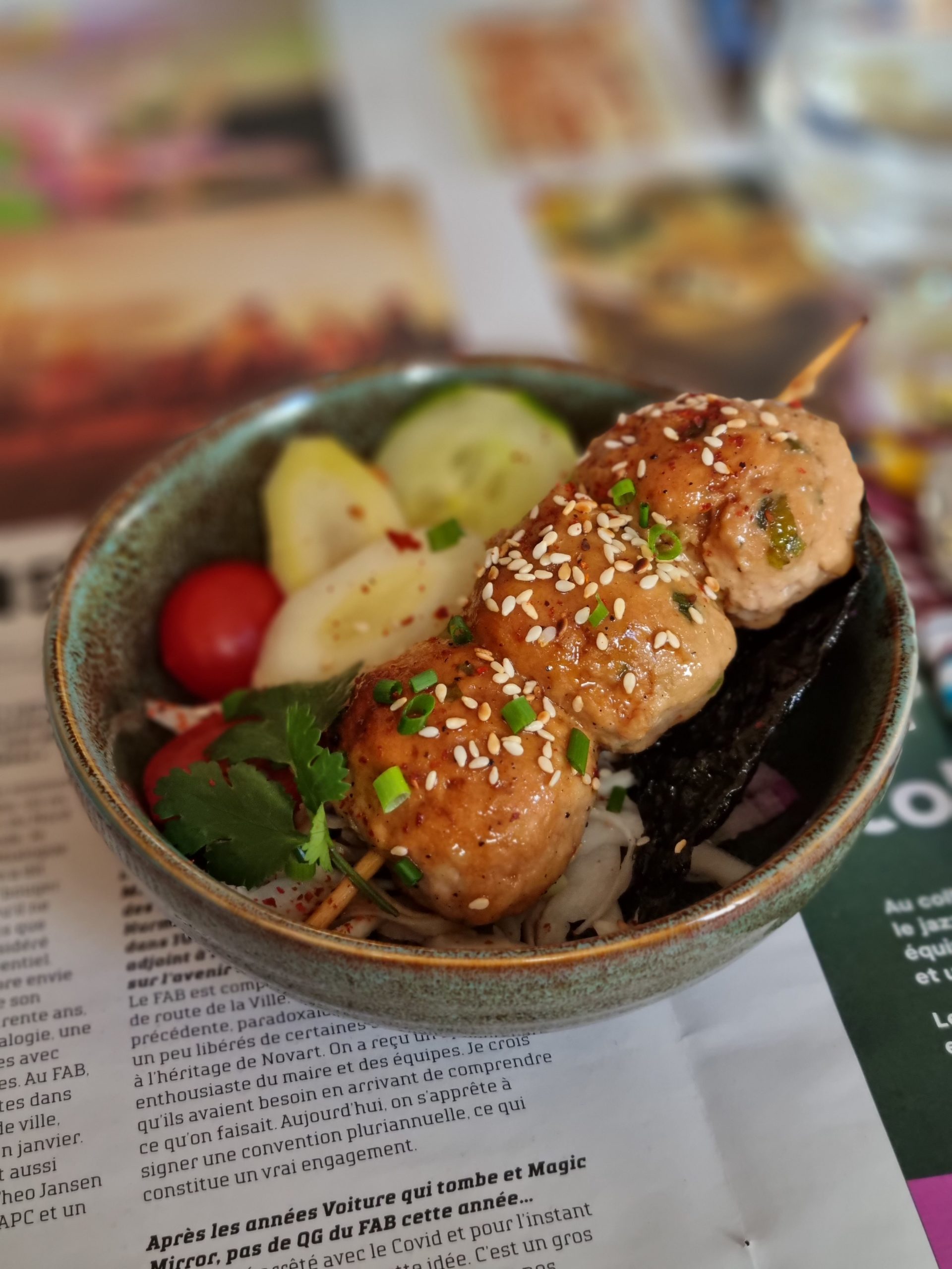 Tsukune, brochette de boulettes Japonaises