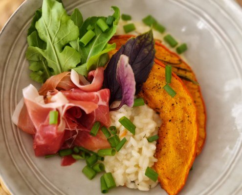 Risotto potimarron et jambon de Parme