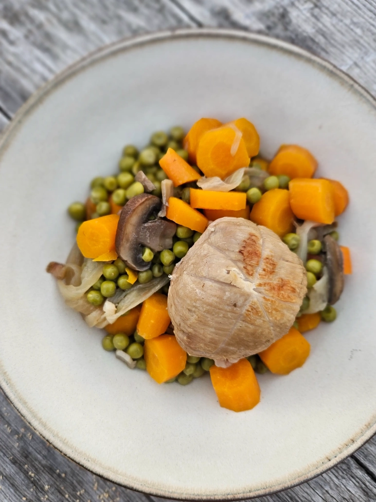 Paupiettes aux petits pois et carottes