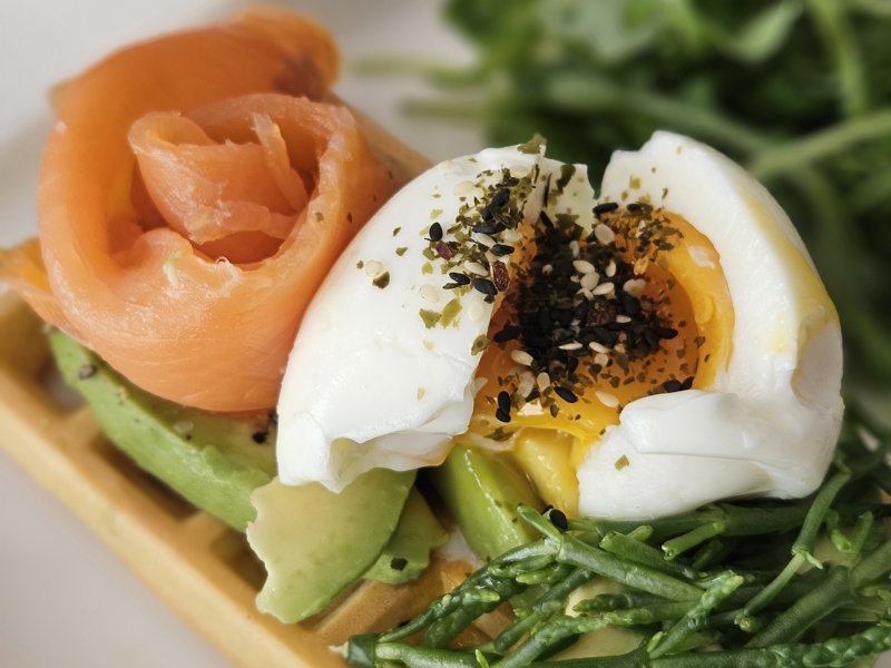 Ma recette de gaufres au four au saumon et à l'avocat
