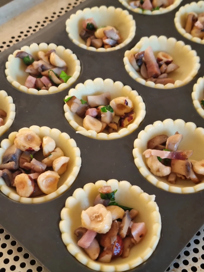 Tartelettes aux champignons et noisettes
