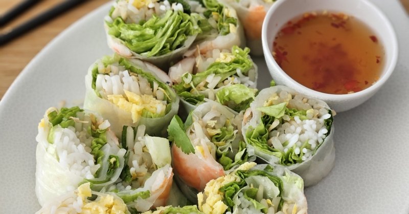Rouleaux de printemps aux crevettes et à l'oeuf